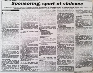 sponsoring,sport et violence